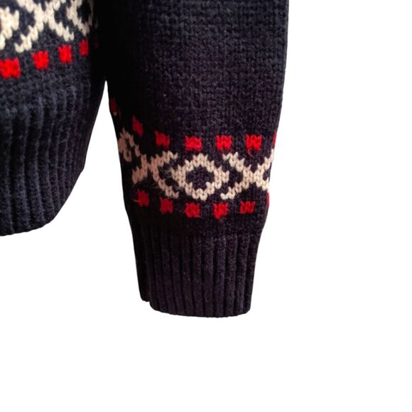 H&M Turtleneck Sweater Heavy Navy Blue Reindeer Pattern  XS - Picture 4 of 10